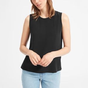 Everlane The Clean Silk Shell (Black)
